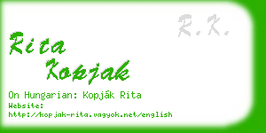 rita kopjak business card
