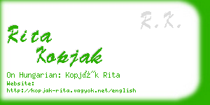 rita kopjak business card